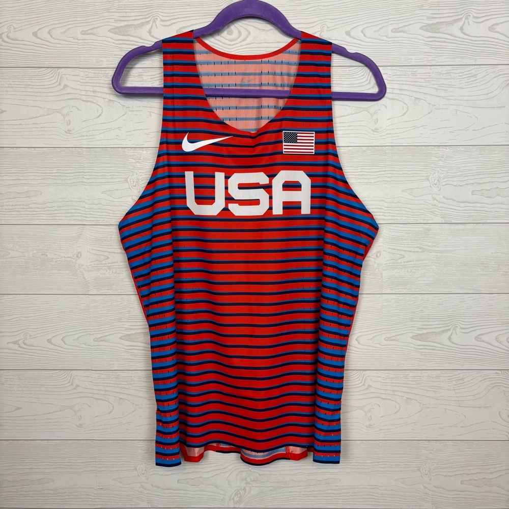 NEW 2023 NIKE PRO ELITE TEAM USA TRACK & FIELD RUNNING SINGLET AO8502-602 Large